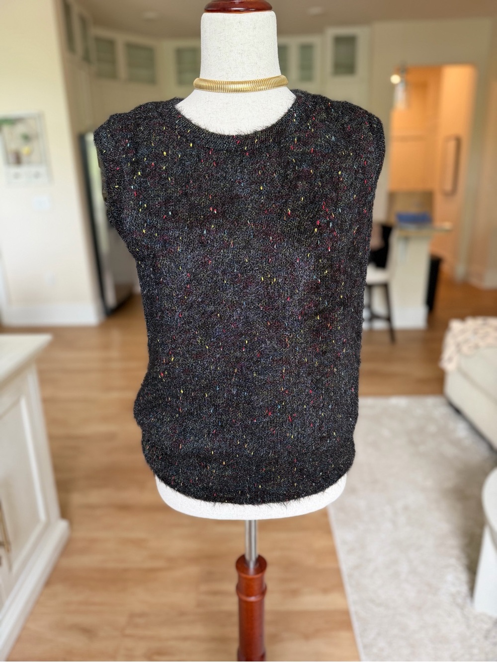 Julia Allert Navy Sparkle Sleeveless Top Sz XSmall